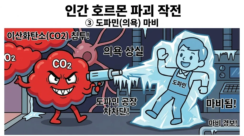 도파민 공장이 얼어붙는 삽화