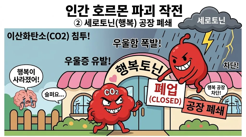 세로토닌 공장이 폐쇄되는 삽화
